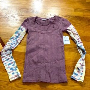 NWOT Free People Tye-Dye Long Sleeve Tee
